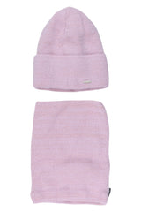 Komplet czapka i komin dziewczęcy różowy Grans B388-P-221025