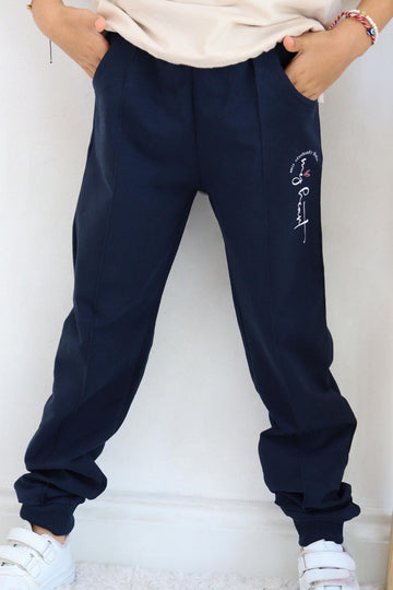 Spodnie joggery dresowe dziewczęce granat Breeze 21532-12925