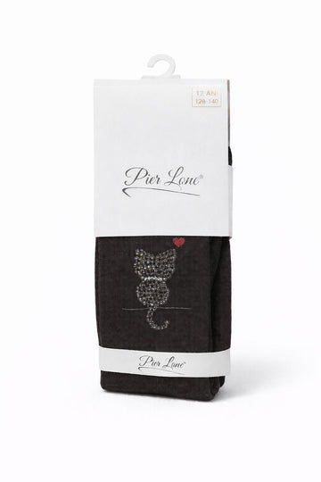 Rajstopy pachnące kotek cyrkonie dziewczęce czekolada Pier Lone Pl-908-161225-17
