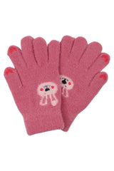 Rękawiczki królik dziewczęcy brudny róż Euro Gloves D-229-91025-5