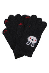 Rękawiczki królik dziewczęcy czarny Euro Gloves D-229-91025