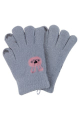 Rękawiczki królik dziewczęcy popiel Euro Gloves D-229-91025