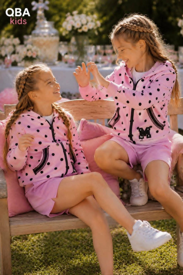Bluza dziewczęca w grochy różowa Qba 5104-9526-40