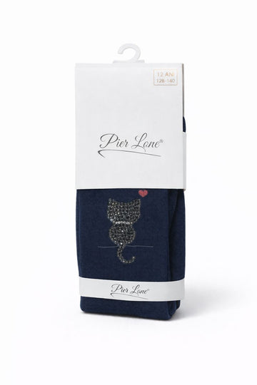 Rajstopy pachnące kotek cyrkonie dziewczęce granat Pier Lone Pl-908-161225