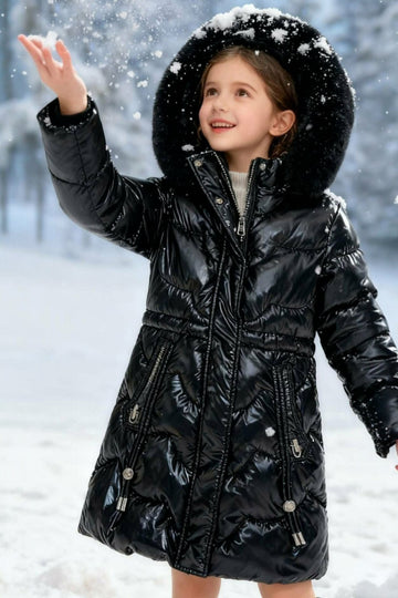 Happy House KK2264-27925 black girls' winter jacket