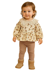 Komplet kołnierzyk dziewczęcy camel Vovido V2802-11925