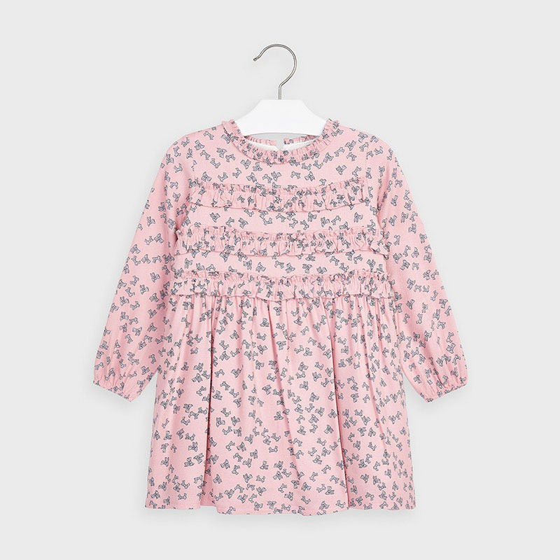 Bow dress for girls Mayoral 4984-83 Pink