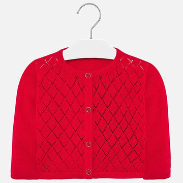 Girls' openwork sweater Mayoral 1328-26 Red