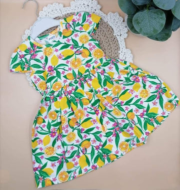 Cotton Dress Lemons girl yellow 2111-27524 GKMOD