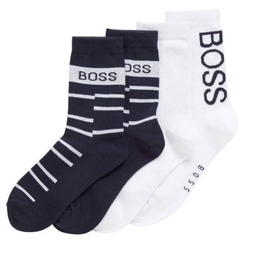 Two pairs of boys' socks HUGO BOSS J20293-849 navy blue