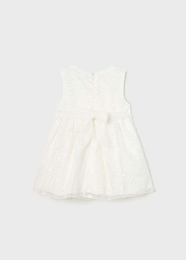 Mayoral 1948-77 Sukienka elegancka dziewczynka kolor biały