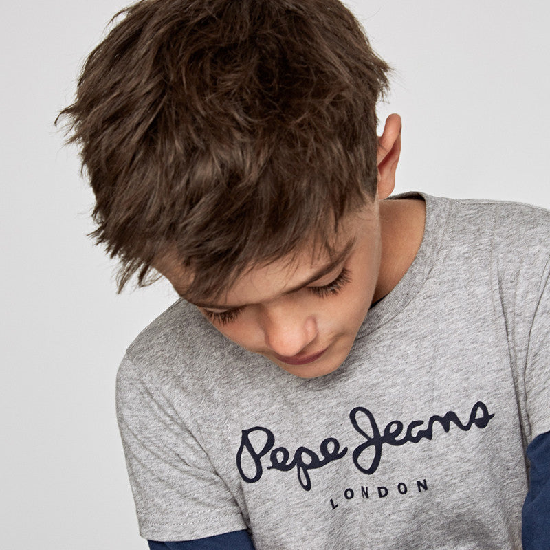 Pepe Jeans basic T-shirt with the ART logo junior boy PB501228-933 GRAY MARL