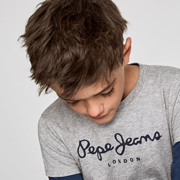 Pepe Jeans basic T-shirt with the ART logo junior boy PB501228-933 GRAY MARL