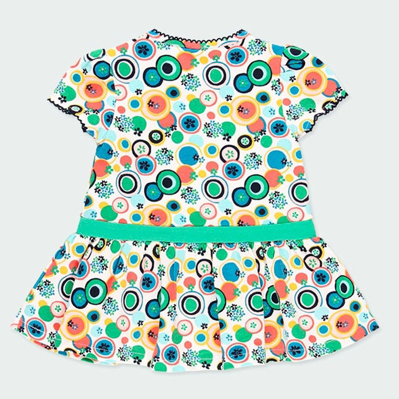 Printed dress for girls Boboli 224053-9825 color green