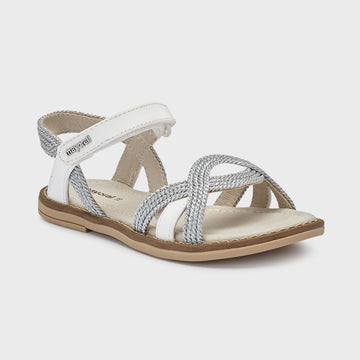 Mayoral 43269-46 Silver Girls' Braided Sandals