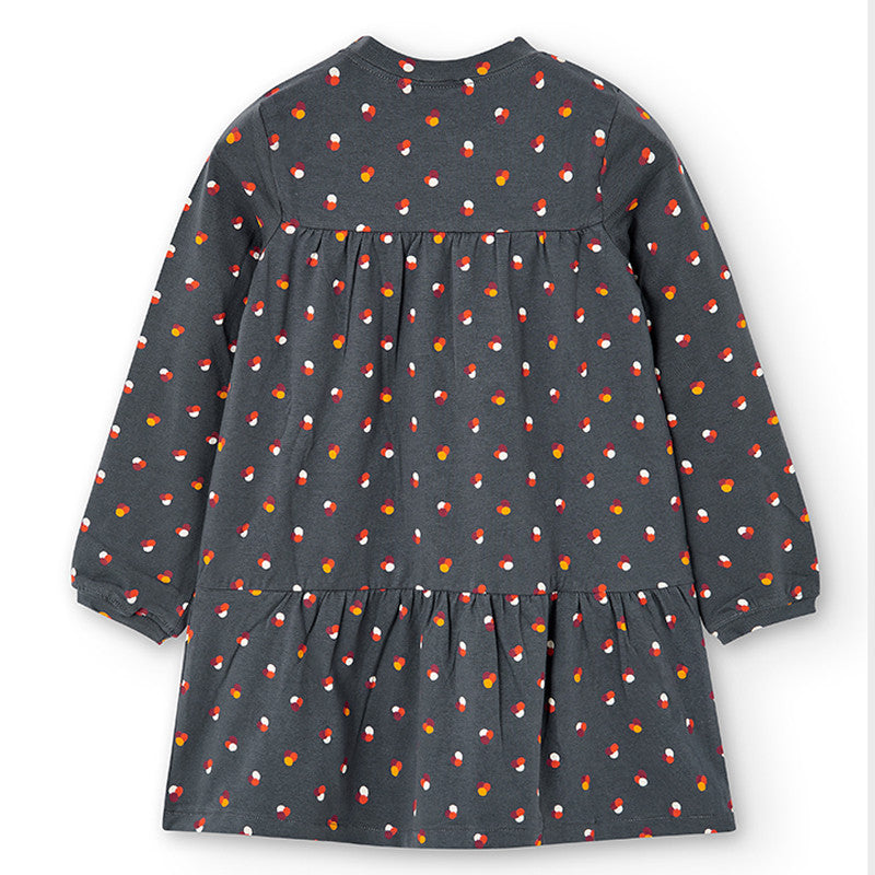 Polka dot dress for girls Boboli 435103-9923 color gray