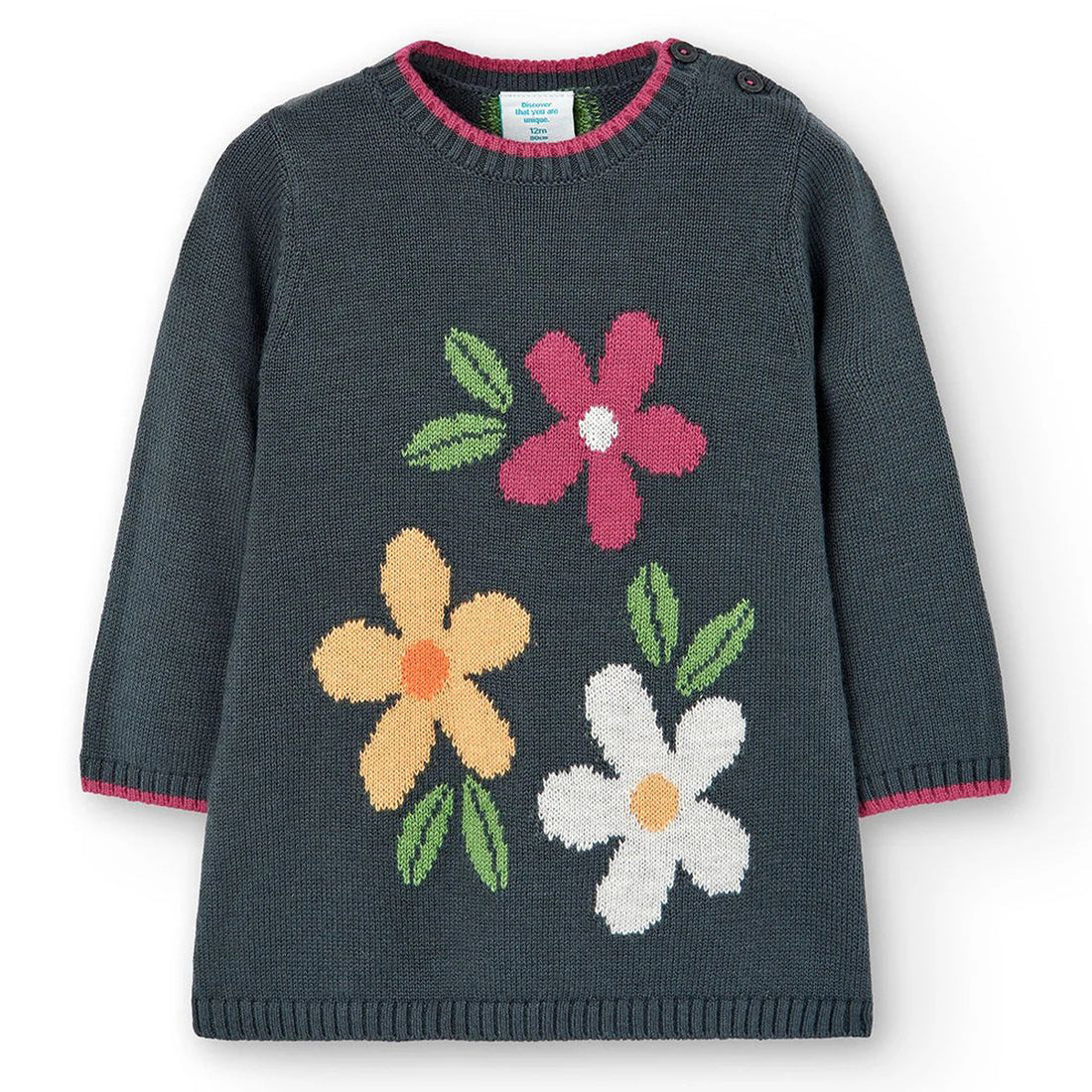 Boboli dress 227179-8116 anthracite color