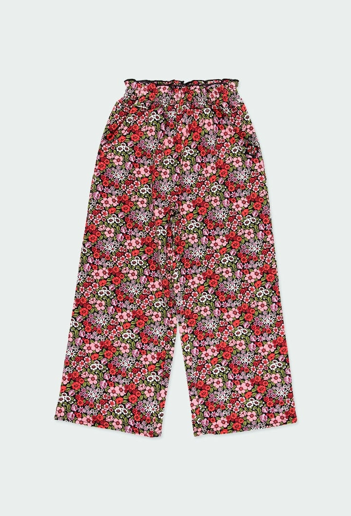 Floral pants for girls Boboli 414076-9783 color red