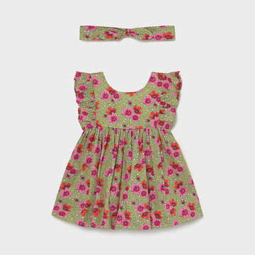 Girl's dress with headband Mayoral 1987-30 Green