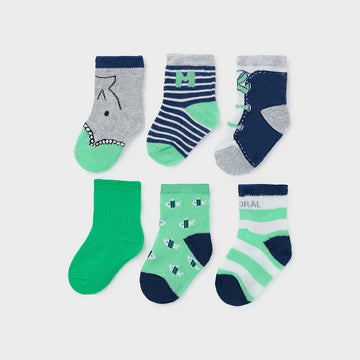 Mayoral 9363-20 Green 6-Pair Boys Socks Set