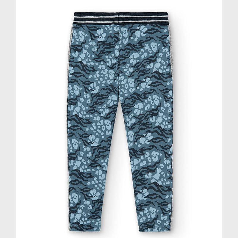 Printed trousers for girls Boboli 455228-9928 navy blue