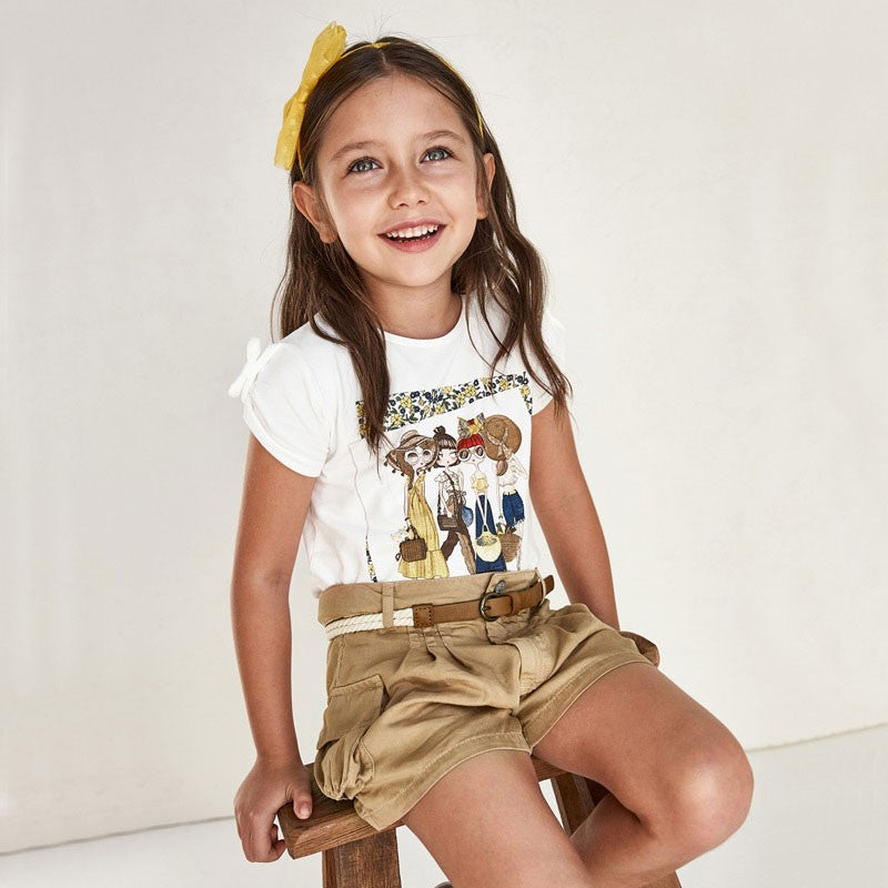 Mayoral 3205-47 Brown Girls Pocket Shorts