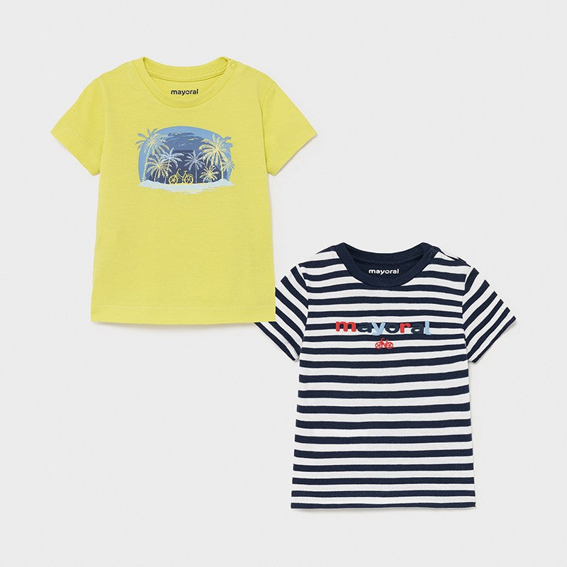 Set of 2 T-shirts for boys Mayoral 1015-88 Lime/navy blue