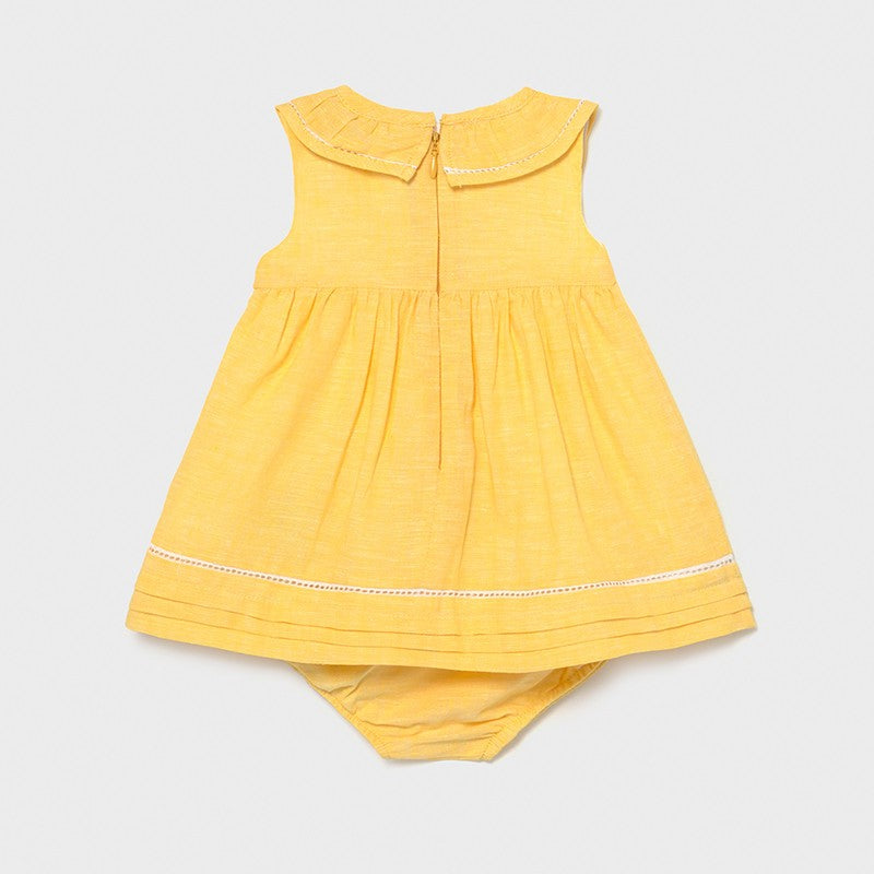 Linen dress for girls Mayoral 1834-39 Yellow