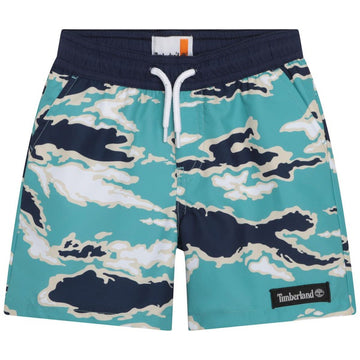 TIMBERLAND T24B92-79D Boy's bathing Bermuda shorts, turquoise color