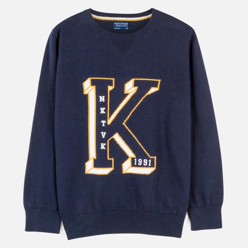 Embroidered boy's sweater Mayoral 6310-87 Navy blue