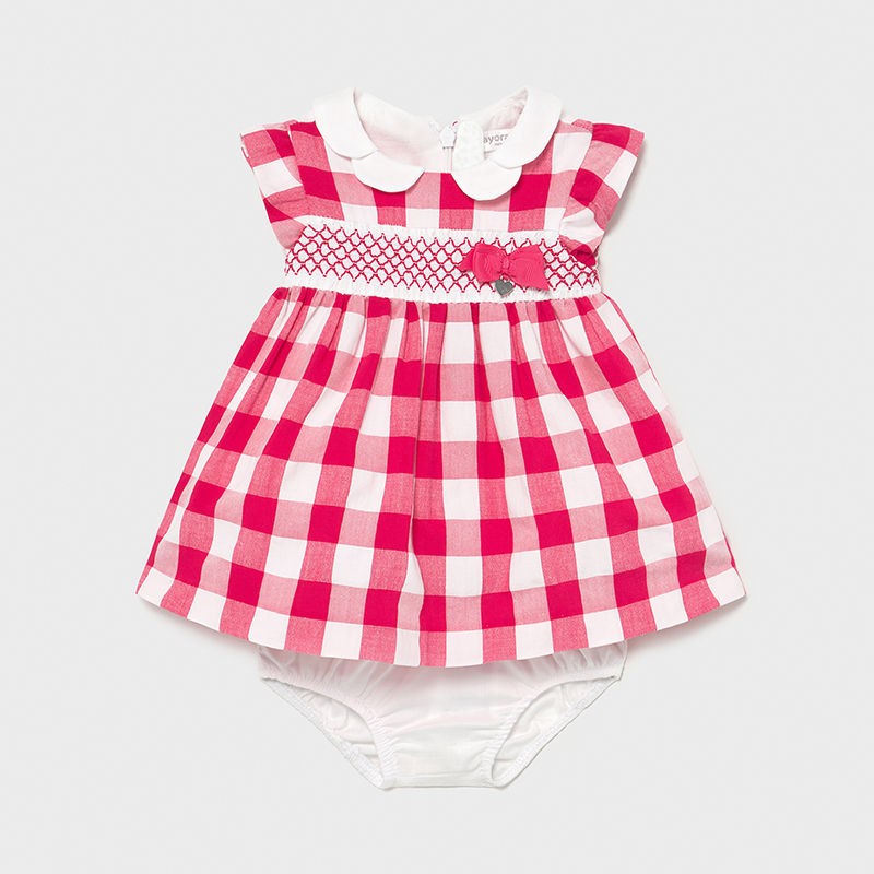 Checkered dress for girls Mayoral 1833-60 pink