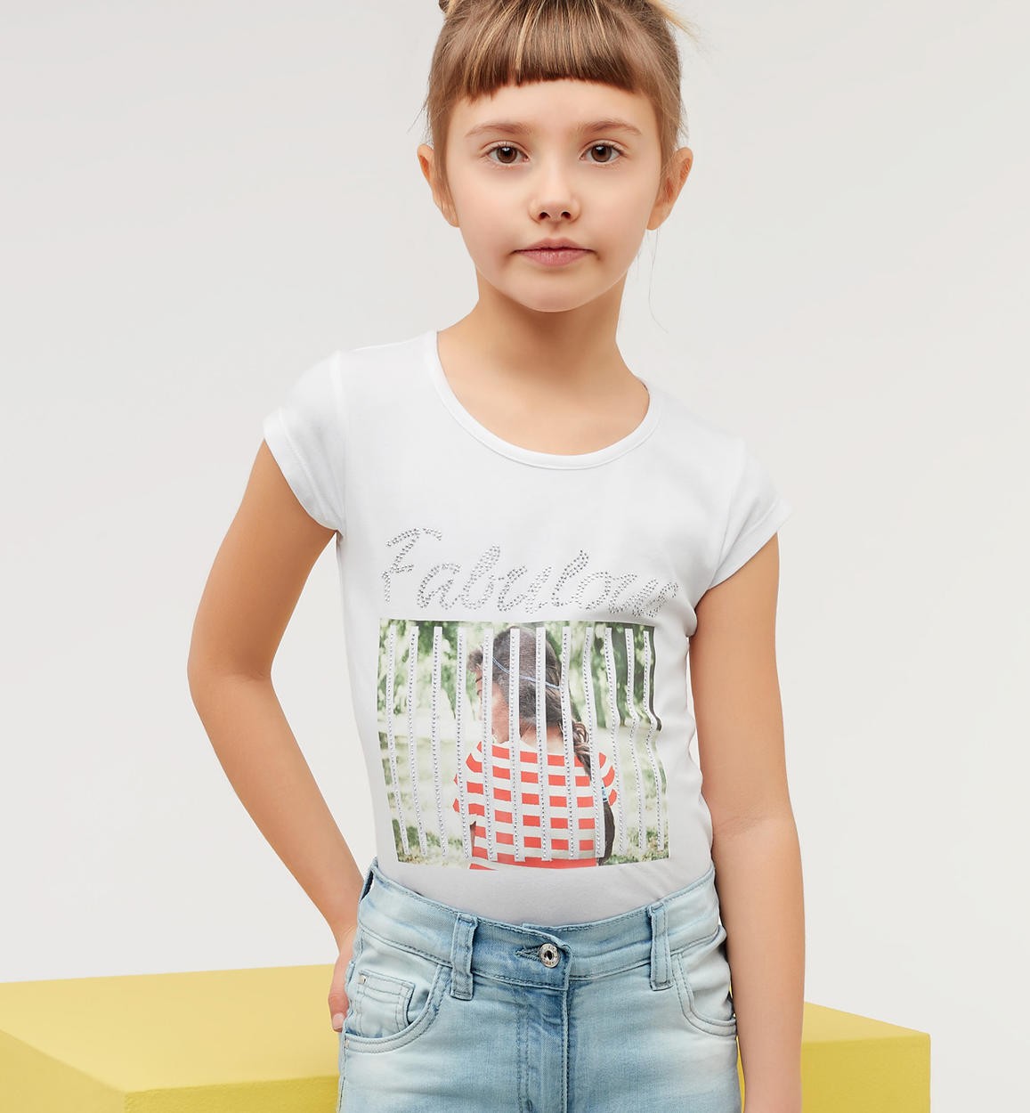 Girls' T-SHIRT iDO J498-0113 white