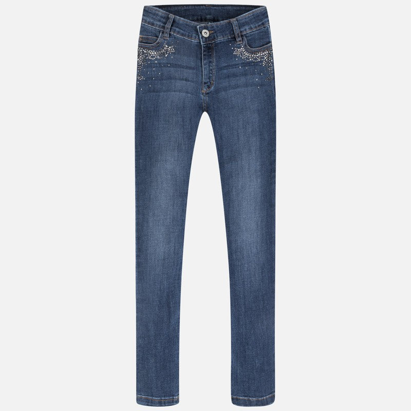 Spodnie jeans dla dziewczyny Mayoral 6530-86 Ciemny jeans