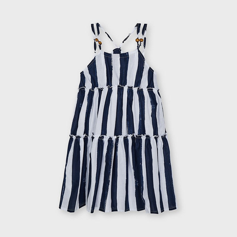 Mayoral 6947-43 Navy blue striped dress for girls