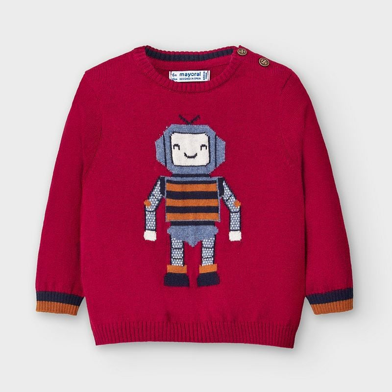 Mayoral 2345-41 Burgundy Knitted Sweater for Boys