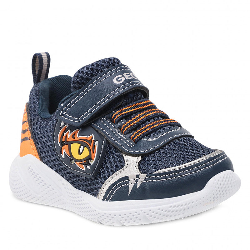 Boys' luminous sneakers Geox B254UB-0BC14-C0820 navy blue