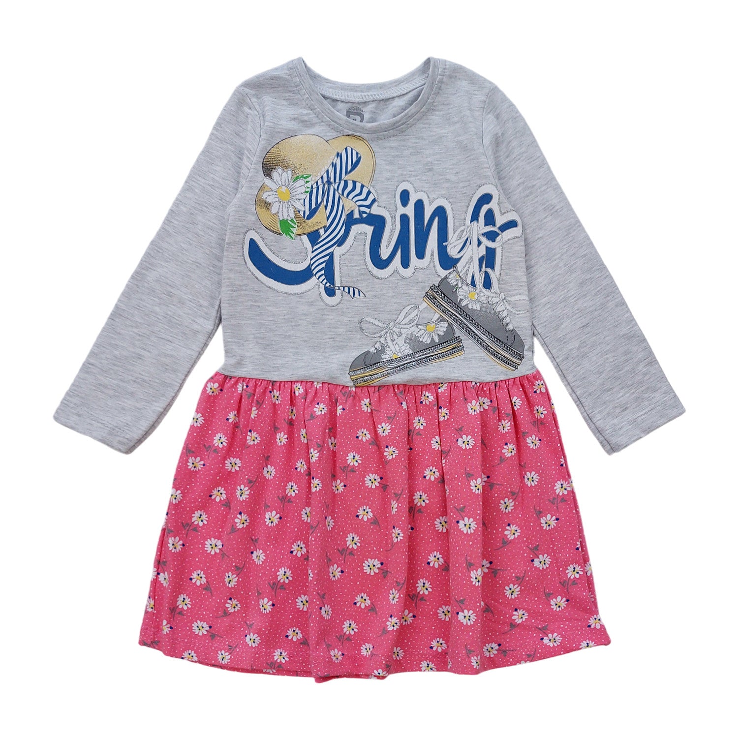 Cotton dress girl gray 5615-27324 GKMOD