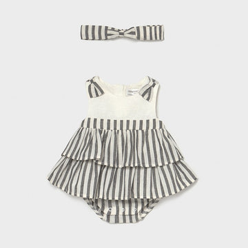 Dress with body and headband for girls Mayoral 1641-91 cream/black