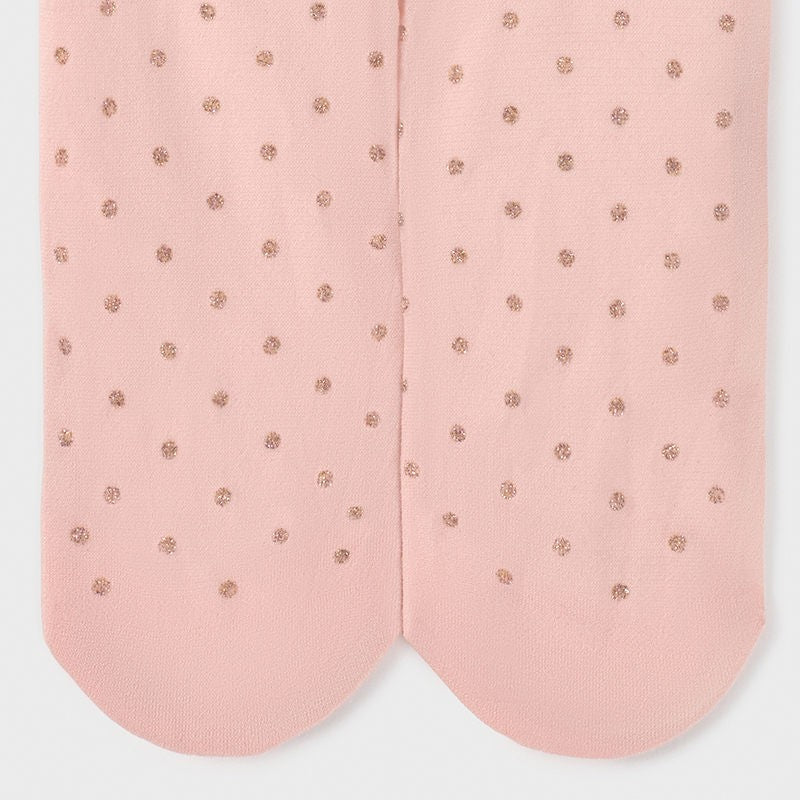 Mayoral 9353-28 girl's polka dot tights pink