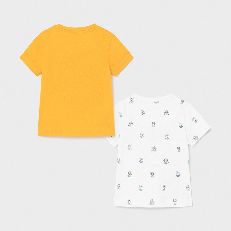 Set of 2 T-shirts with print for boy Mayoral 1008-17 Yellow