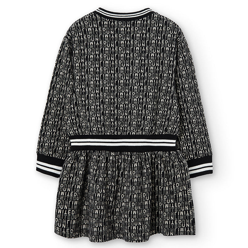 Printed dress for girls Boboli 405166-9921 color black