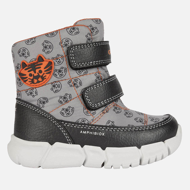 Boys' snow boots Geox B043PC-0MNBU-C0036 color gray/orange