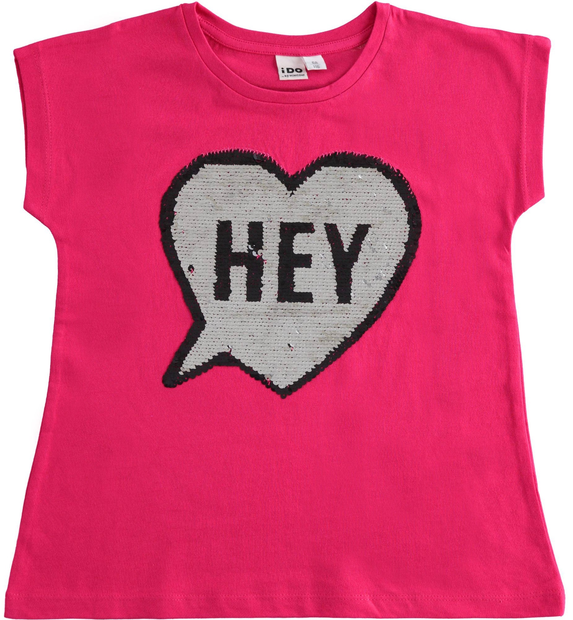 T-SHIRT with sequins for girls iDO J857-2355 color fuchsia