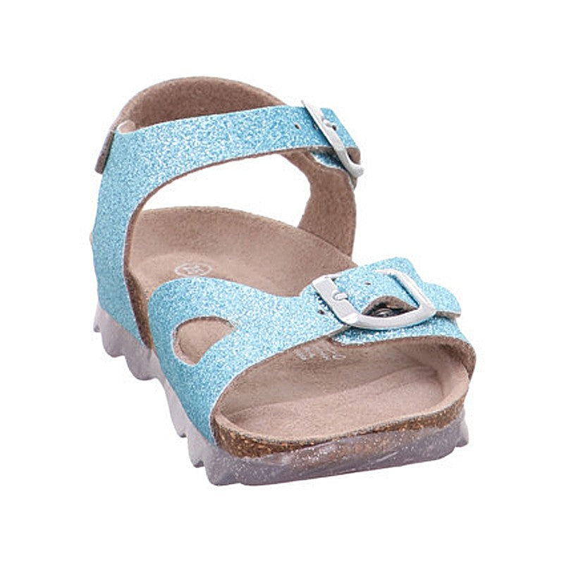 Girls' patent leather sandals Superfit 1-000127-7000 blue