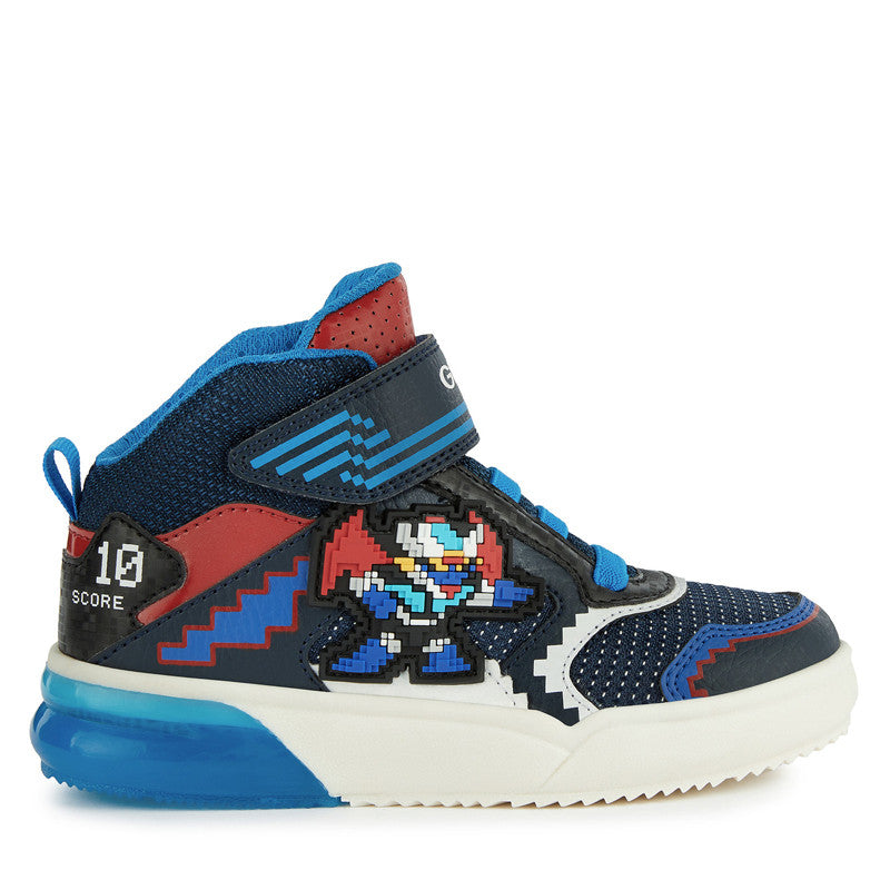 Boys' luminous sneakers Geox J269YB-0FUFE-C0693 color NAVY/LT BLUE