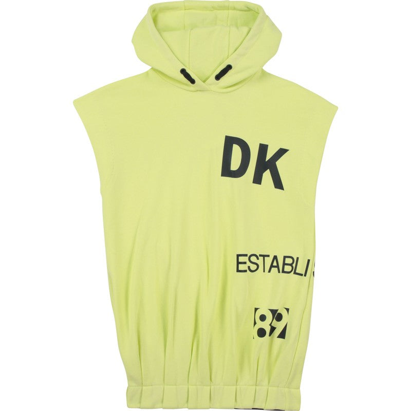 Sukienka z kapturem dziewczęca DKNY D32778-60B kolor żółty