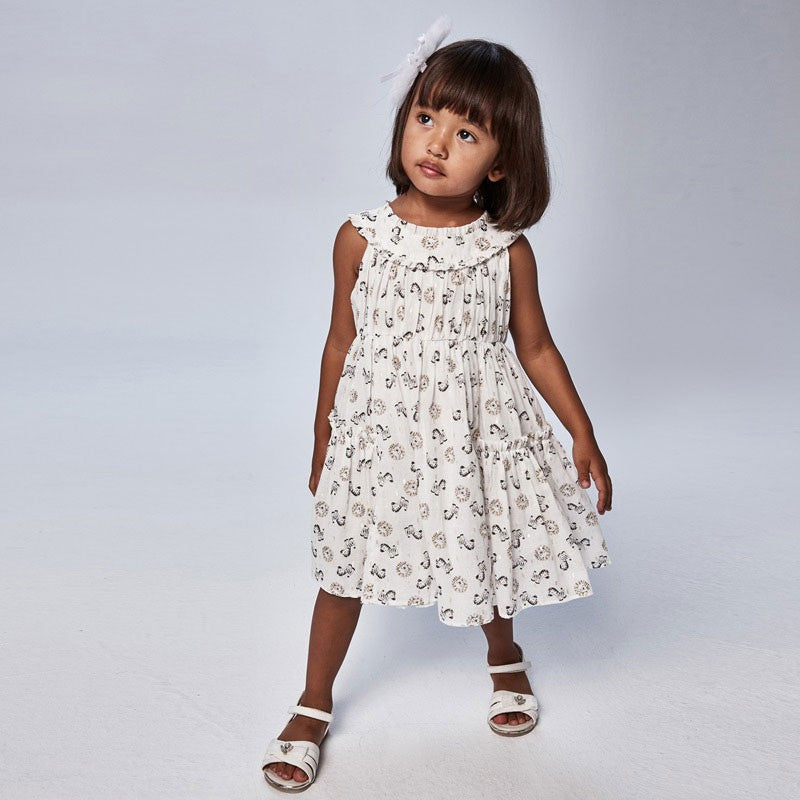 Printed dress for girls Mayoral 3943-3 Cream