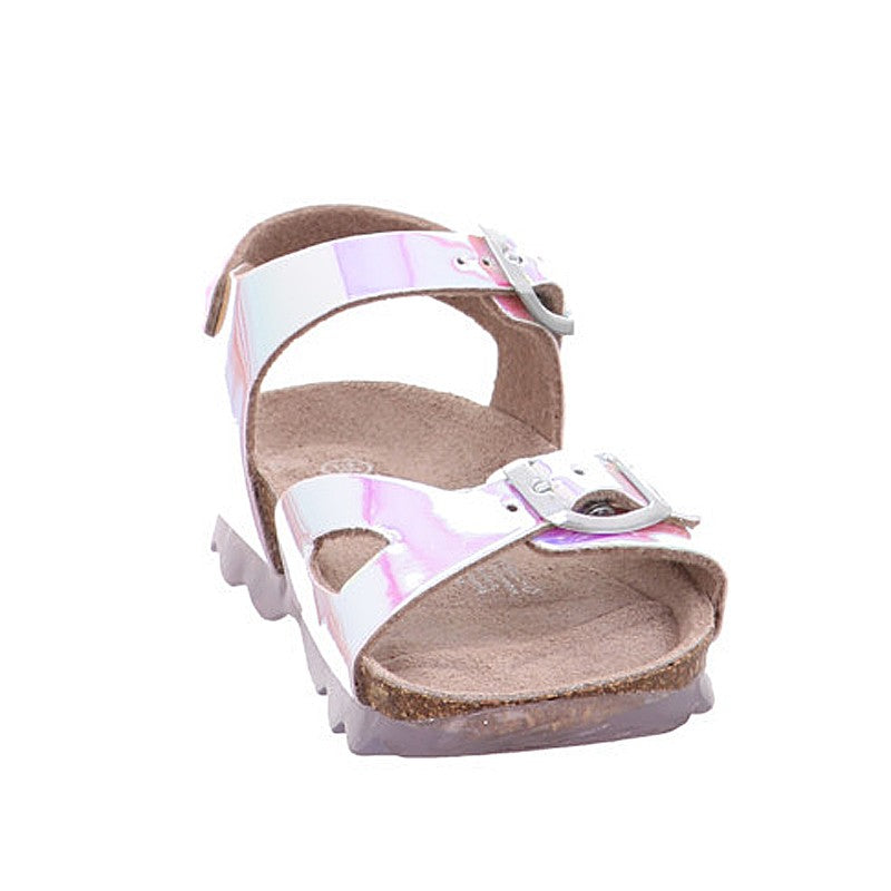 Girls' patent sandals Superfit 1-000127-1000 silver color