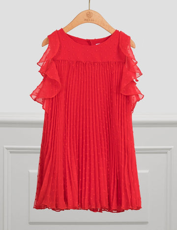 Pleated dress for girls Abel &amp; Lula 5036-62 Red