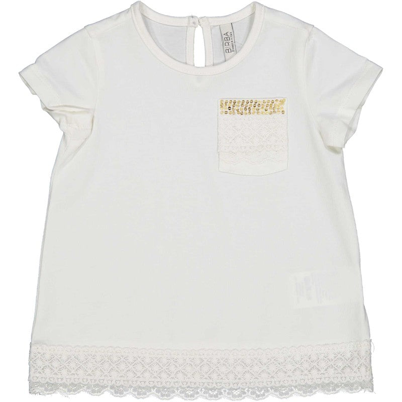 girl's t-shirt Birba&amp;Trybeyond 24085-10N cream color